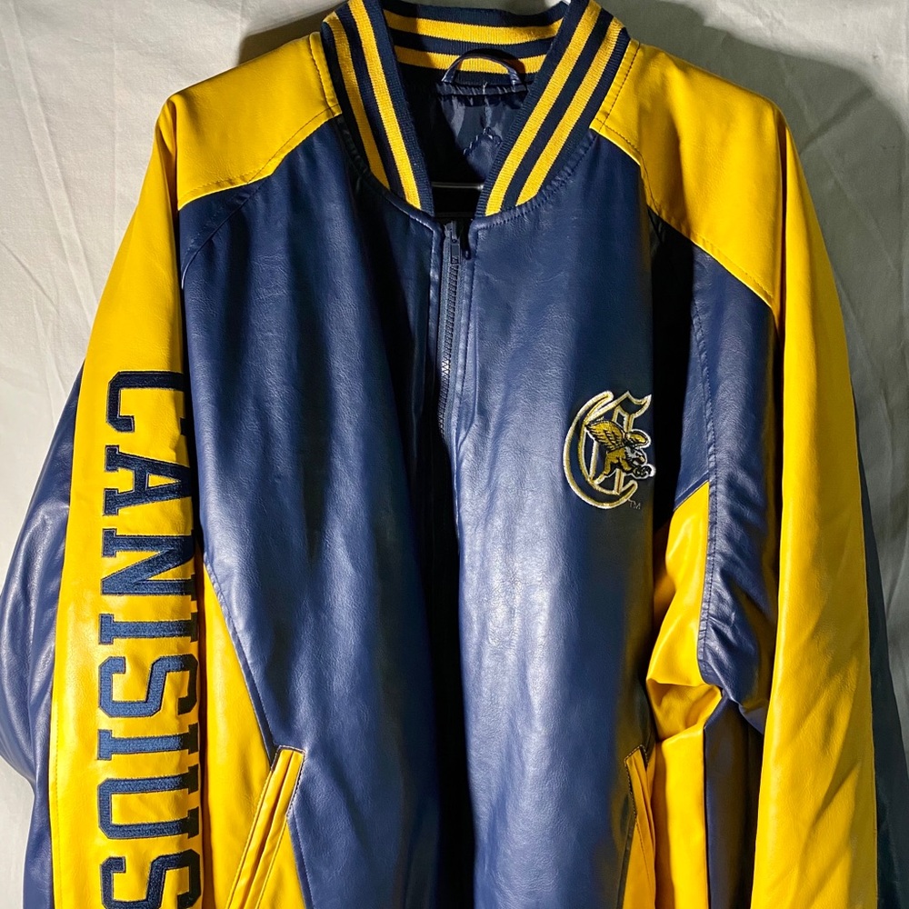 XL Vintage Canisius Leather College Zip-up Jacket